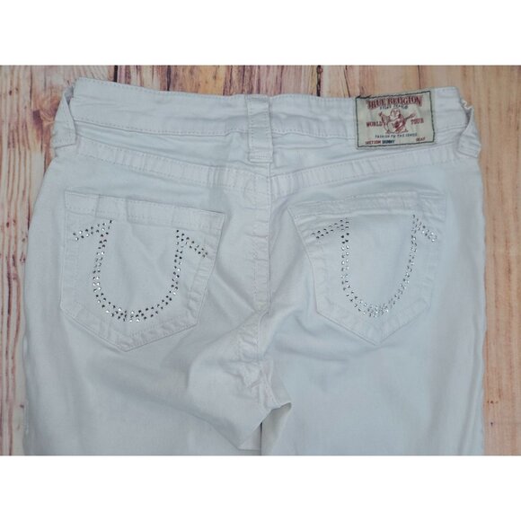 True Religion World Tour Womens White Skinny Jeans 28x28 - Picture 7 of 11